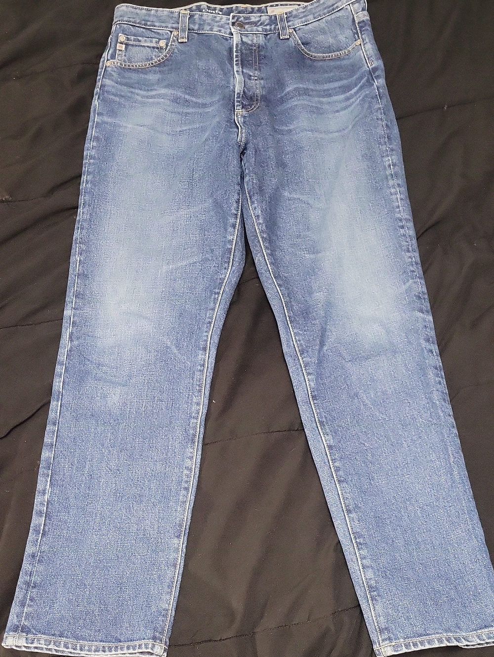 AG Adriano Goldschmied Size 32R Contour 360 Ex-Boyfriend Slim Button Fly Jeans